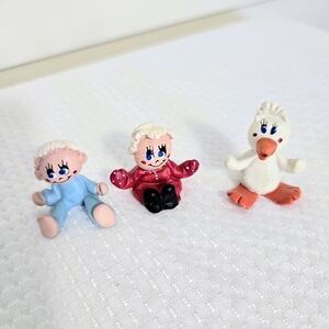 Dennys Promotional Figurines 1989 Duck Baby Raggedy Ann Restaurant